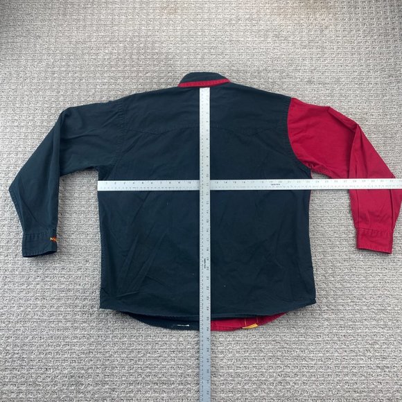 Vintage 1999 Labatt Brier Shirt Women Large Black Red Yellow Button Up Curling - Picture 7 of 9